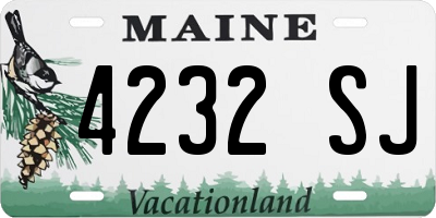 ME license plate 4232SJ