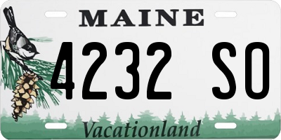 ME license plate 4232SO