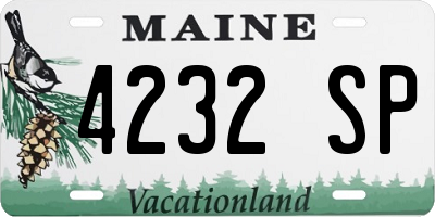 ME license plate 4232SP