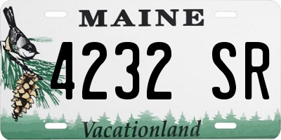 ME license plate 4232SR