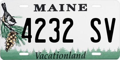 ME license plate 4232SV