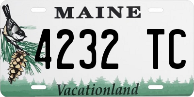 ME license plate 4232TC