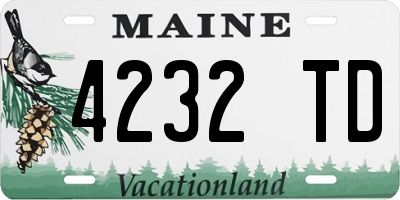 ME license plate 4232TD