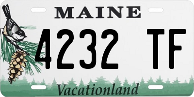 ME license plate 4232TF