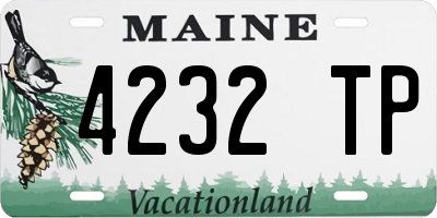 ME license plate 4232TP