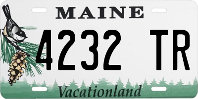 ME license plate 4232TR