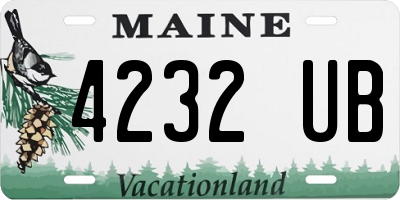 ME license plate 4232UB