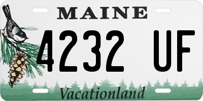 ME license plate 4232UF