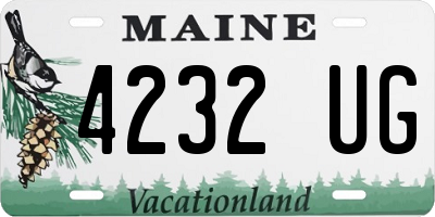 ME license plate 4232UG