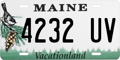 ME license plate 4232UV