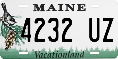 ME license plate 4232UZ