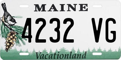 ME license plate 4232VG