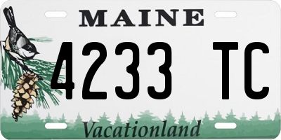 ME license plate 4233TC