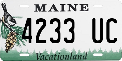 ME license plate 4233UC