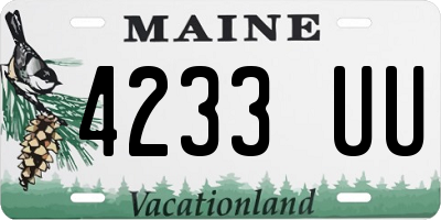 ME license plate 4233UU