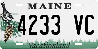 ME license plate 4233VC