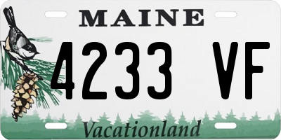 ME license plate 4233VF