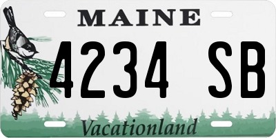 ME license plate 4234SB