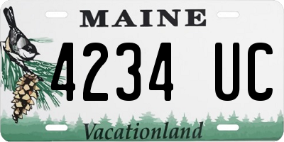 ME license plate 4234UC