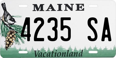 ME license plate 4235SA