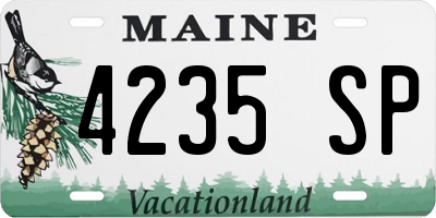 ME license plate 4235SP