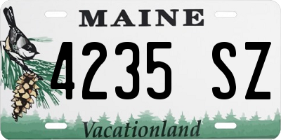 ME license plate 4235SZ