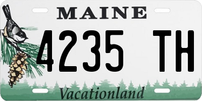 ME license plate 4235TH