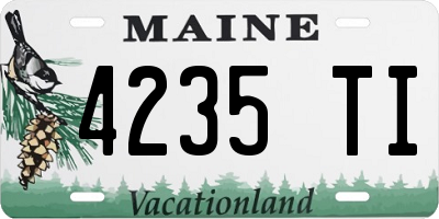 ME license plate 4235TI