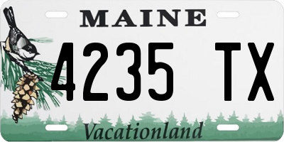 ME license plate 4235TX