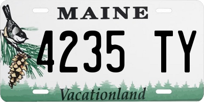 ME license plate 4235TY