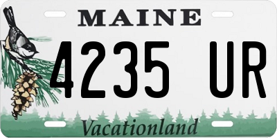 ME license plate 4235UR