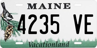 ME license plate 4235VE