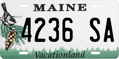 ME license plate 4236SA