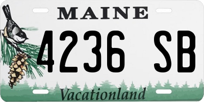 ME license plate 4236SB