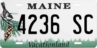 ME license plate 4236SC
