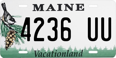 ME license plate 4236UU