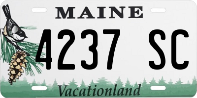 ME license plate 4237SC