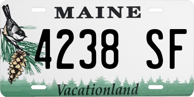 ME license plate 4238SF