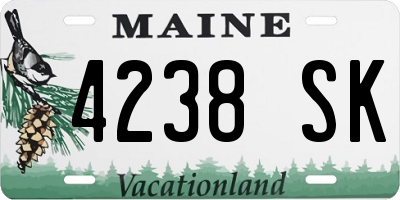 ME license plate 4238SK