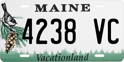 ME license plate 4238VC