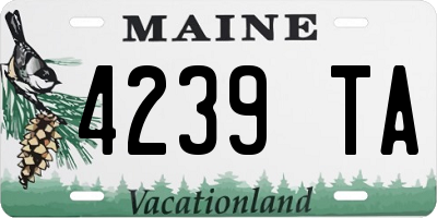 ME license plate 4239TA