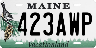 ME license plate 423AWP