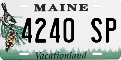 ME license plate 4240SP