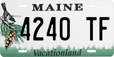 ME license plate 4240TF