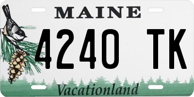 ME license plate 4240TK