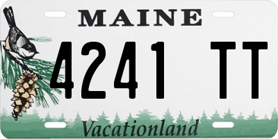 ME license plate 4241TT