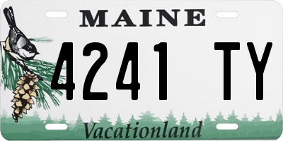 ME license plate 4241TY