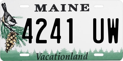 ME license plate 4241UW