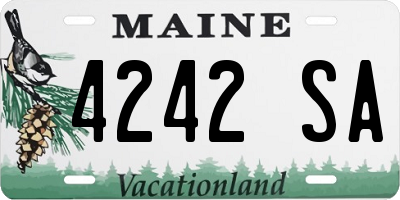 ME license plate 4242SA