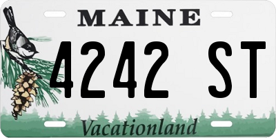 ME license plate 4242ST